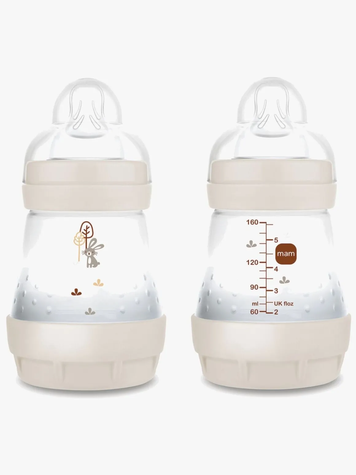 MAM Air Naturgummi Sutter 0-6m & Easy Start Sutteflaske Anti-kolik 160 ml, Neutral