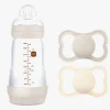 MAM Air Naturgummi Sutter 16-36m & Easy Start Sutteflaske Anti-kolik 260 ml, Neutral