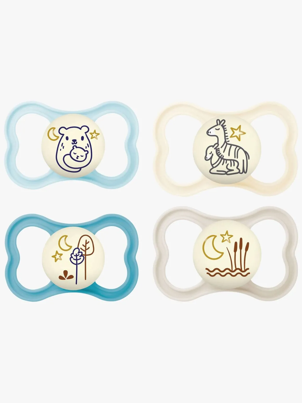 MAM Air Night Silikone Sutter 6-16m 4-pak, Blå/Neutral