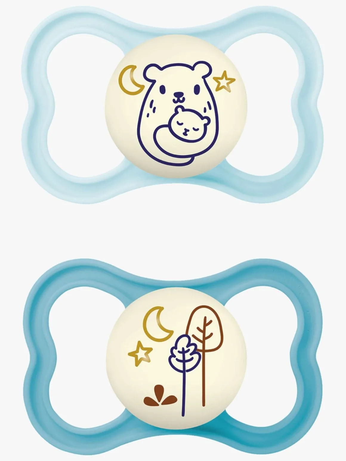 MAM Air Night Silikone Sutter 6-16m 4-pak, Blå/Neutral