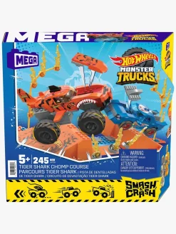Mega Hot Wheels Bilsæt Smash N Crash Tiger Shark Chomp Course, 245 dele