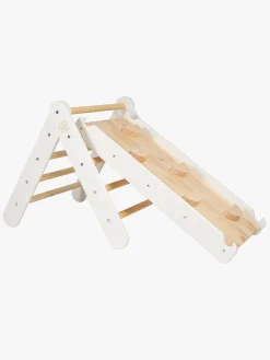 Meowbaby Klatretrekant med Klatrevæg, Hvid