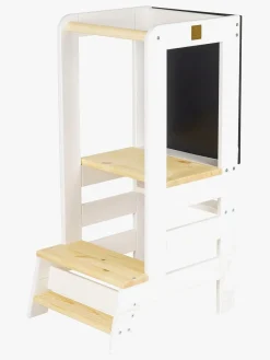 MeowBaby Læringstårn med Tegnetavle, Hvid/Natur