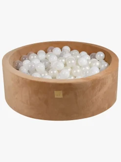 Meowbaby Rund Boldbassin Supersoft Velour 30x90, Karamel