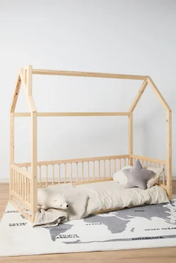 Minitude Nordic MASON Juniorseng, Natur med BabyMatex Carpathia Madras 70x160 cm