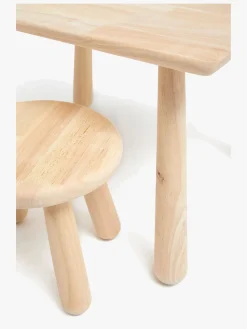 Minitude Nordic Rektangulært Bord & Runde Skamler, Natur