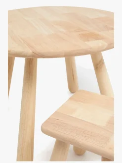 Minitude Nordic Rundt Bord & Firkantede Skamler, Natural