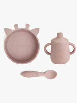 nuuroo Elias Giraf Tallerkensæt 3-pak Silikone, Woodrose