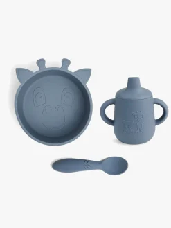 nuuroo Elias Giraf Tallerkensæt 3-pak Silikone, Bering Sea