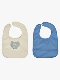 OYOY Erik Elefant Hagesmæk 2-pak, Beige/Blue