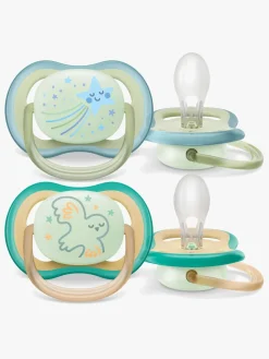 Philips Avent Ultra Air Night Sutter 2-Pak 0-6m, Grøn/Blå