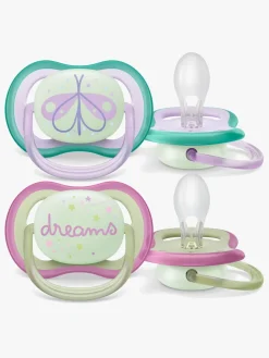 Philips Avent Ultra Air Night Sutter 2-Pak 0-6m, Grøn/Lilla