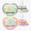 Philips Avent Ultra Air Sut Nat 6-18m 2-pak, Pink/lysegrøn
