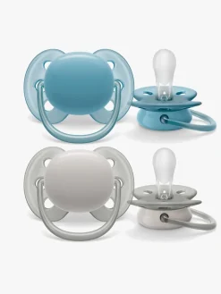 Philips Avent Ultra Soft Sut 6-18m 2-Pak, Blå/Hvid