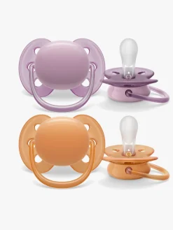 Philips Avent Ultra Soft Sut 6-18m 2-Pak, Lilla/Orange