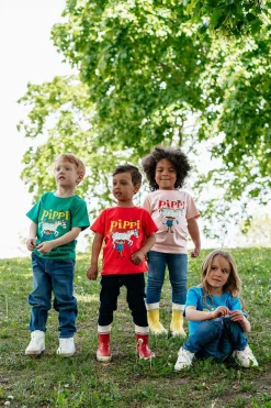 Pippi Langstrømpe T-shirt, Rød