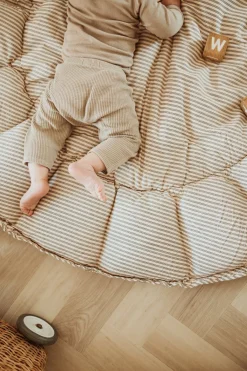 Play&Go Organic Bloom Legetæppe, Stripes Blue