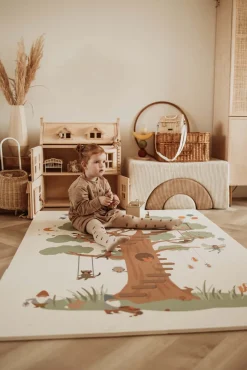 Play&Go Puslespilsmåtte Træhytte 6 Dele