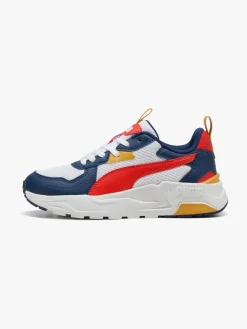 Puma Trinity Lite Jr Sneakers, White/Fierce Red/Persian Blue