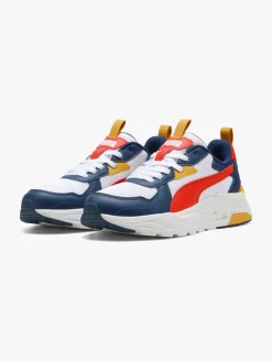 Puma Trinity Lite Jr Sneakers, White/Fierce Red/Persian Blue