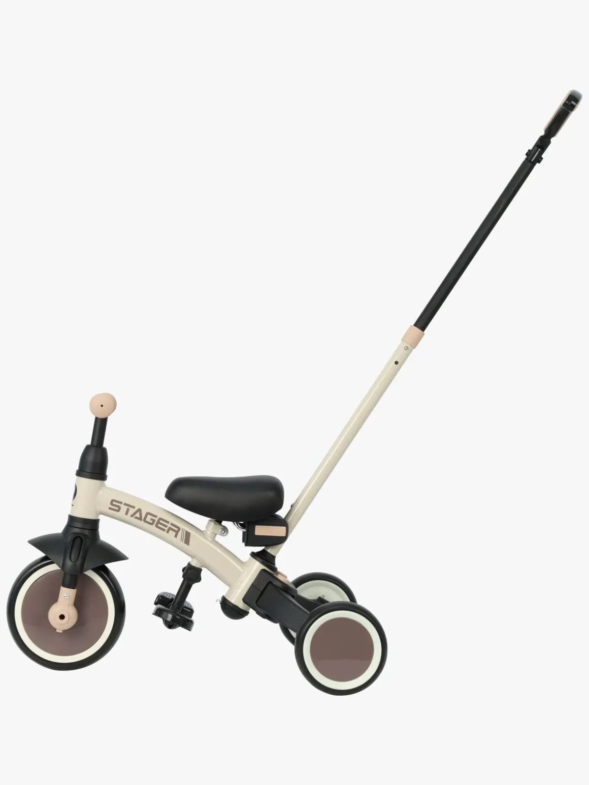 QPlay Stager 3-i-1 Transformerbar Trehjulet Cykel, Brun