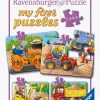 Ravensburger My First Puzzles Puslespil Dyr På Byggepladser 4-i-1