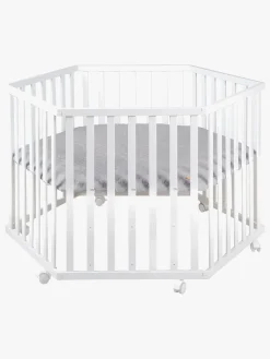 Roba Style Hexagon Kravlegård med Hjul, White & Grey