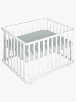 Roba Style Kravlegård med Hjul, White & Green