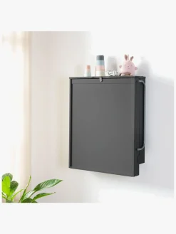 Roba Væghængt Puslebord & Puslepude, Anthracite Lacquered/Silver Grey