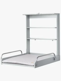 Roba Væghængt Puslebord & Puslepude, Taupe Lacquered/Silver Grey