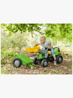 Rolly Toys Traktor med Frontlæsser og Anhænger, Grøn