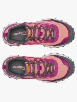 Saucony Peregrine Kids Shield Træningssko, Berry/Coral