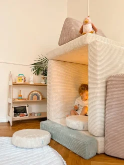 Shappy Play Bygbar Sofa 160x80 cm Kraftig Fløjl, Lollipop