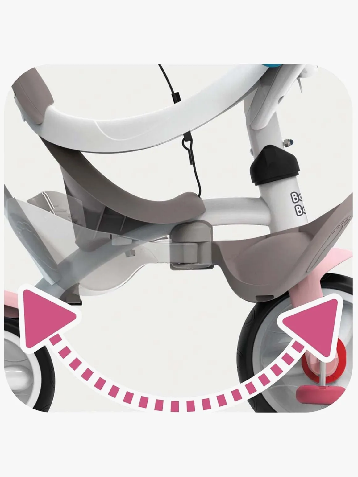 Smoby Trehjulet Cykel Baby Balade Plus, Lyserød