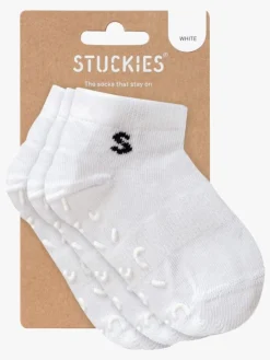 STUCKIES Ankelsokker Anti-slip 3-pak, Hvid