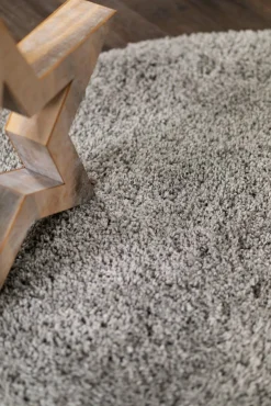 Teddy Gulvtæppe Rund 160, Silver