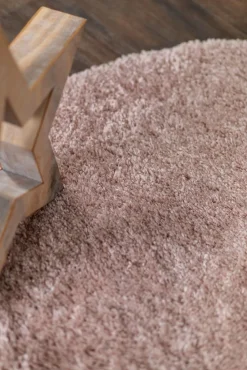 Teddy Gulvtæppe Rundt 160, Dusty Pink