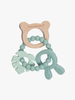Teddykompaniet  Silikone & træ Bidering, Lindeblomstgrøn