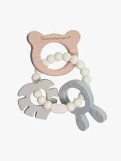 Teddykompaniet  Silikone & træ Bidering, Creme