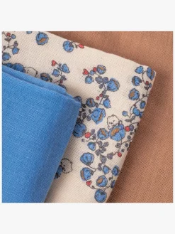 That's Mine Bora Tæppe/ Stofble i Musselin 3-pak, Blue Bells