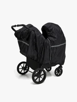 Tiny Travel Dobbelt Regnslag Søskendevogn, Sort