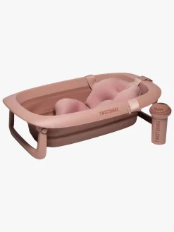 Twistshake Limited Edition Badekar inkl. Badestøtte & Skyllekande, Faded Pink