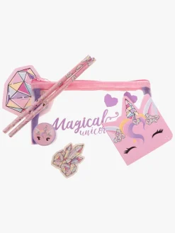 Unicorn Gems Penalhus med Skrivesæt, Pink