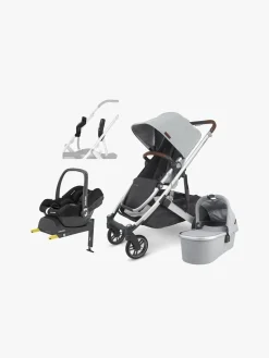 UPPAbaby CRUZ V2 Duovogn inkl. Maxi-Cosi CabrioFix i-Size Autostol Baby & Base, Stella Grey