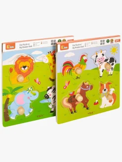 VIGA Knoppuslespil Dyr, 2-pak