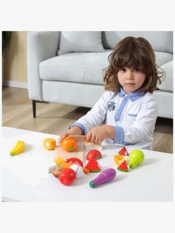 VIGA Legesæt Skærebræt med Kniv & Mad