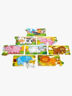 VIGA Træpuslespil m. Dyr, 2-pak, 8x12 Brikker