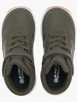 Viking Hovet Mid 1V WP Sneakers, Olive/Red