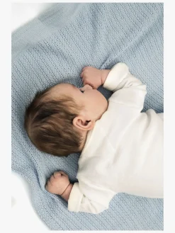 Vinter & Bloom Soft Grid Hæklet Babytæppe, True Blue