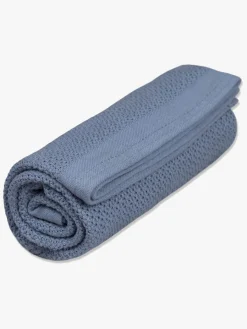 Vinter & Bloom Soft Grid Hæklet Babytæppe, Denim Blue
